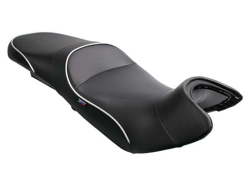 Sargent Seat - BMW K1200RS/GT - Silver Welt, Front and Rear Heat